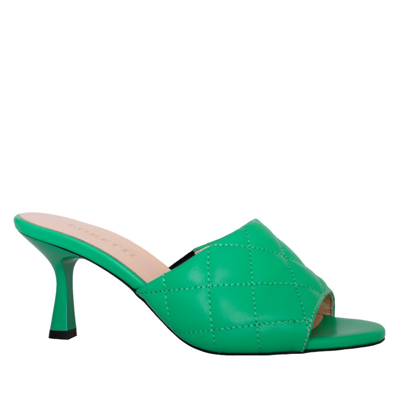 LORETTI Medium heel leather Verde Рrimavera slides